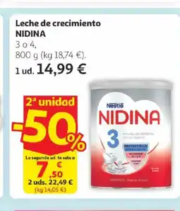 Alcampo NIDINA Leche de crecimiento oferta