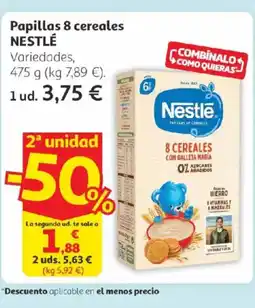 Alcampo NESTLÉ Papillas 8 cereales oferta