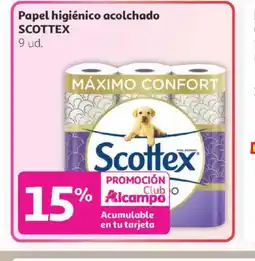 Alcampo SCOTTEX Papel higiénico acolchado oferta