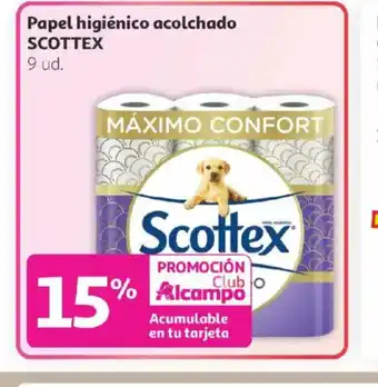Alcampo SCOTTEX Papel higiénico acolchado oferta