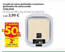Alcampo CASA MAS Lasaña de carne gratinada o canelones gratinados de carne asada oferta