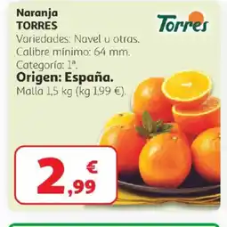 Alcampo TORRES Naranja oferta