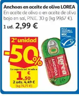 Alcampo LOREA Anchoas en aceite de oliva oferta