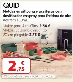 Alcampo QUID Moldes en silicona y aceiteras con dosificador en spray para freidora de aire oferta