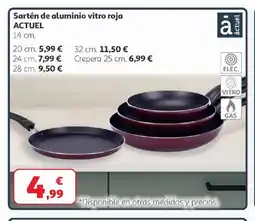 Alcampo ACTUEL Sartén de aluminio vitro roja oferta