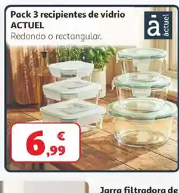 Alcampo ACTUEL Pack 3 recipientes de vidrio oferta