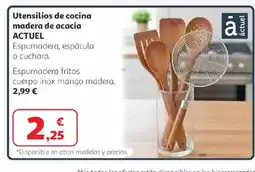 Alcampo ACTUEL Utensilios de cocina madera de acacia oferta