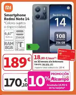 Alcampo Smartphone Redmi Note 14 oferta