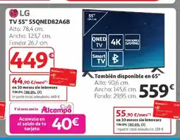 Alcampo LG TV 55" 55QNED82A6B oferta