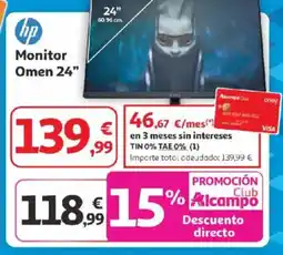 Alcampo HP Monitor Omen 24" oferta