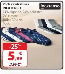 Alcampo INEXTENSO Pack 7 calcetines oferta