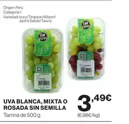 Supercor Uva blanca, mixta o rosada sin semilla oferta