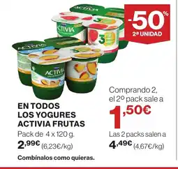 Supercor En todos los yogures activia frutas oferta