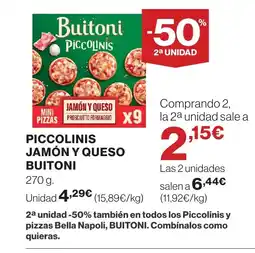 Supercor BUITONI Piccolinis jamón y queso oferta