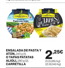 Supercor CARRETILLA Ensalada de pasta y atún o tapas patatas alioli oferta