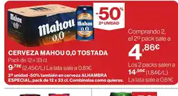 Supercor Cerveza mahou o,o tostada oferta
