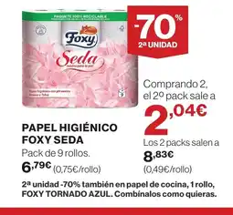 Supercor FOXY SEDA Papel higiénico oferta