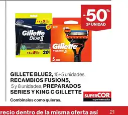 Supercor GILLETE BLUE Recambios fusion5 oferta