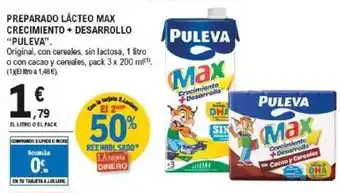 E.Leclerc PULEVA Preparado lácteo max crecimiento + desarrollo oferta