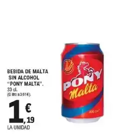 E.Leclerc PONY MALTA Bebida de malta sin alcohol oferta
