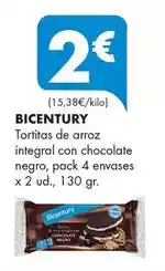 BICENTURY Tortitas de arroz integral con chocolate negro