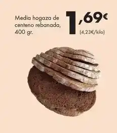 Supermercados Lupa Media hogaza de centeno rebanada oferta