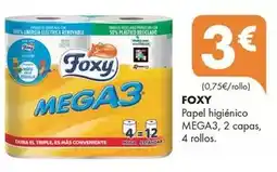 Supermercados Lupa Foxy - papel higiénico mega3, 2 capas, 4 rollos oferta