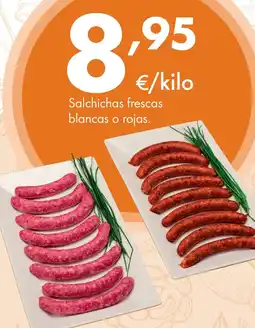 Supermercados Lupa Salchichas frescas blancas o rojas oferta