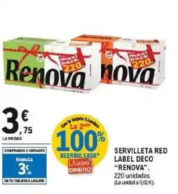 E.Leclerc RENOVA Servilleta red label deco oferta