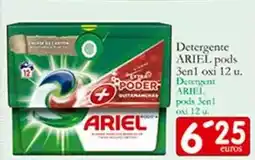 Supermercados Bip Bip Ariel - detergente pods 3en 1 oxi 12 u oferta