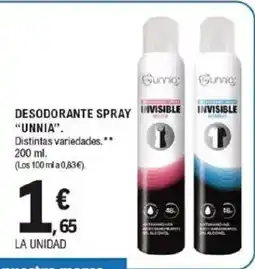 E.Leclerc IFA UNNIA Desodorante spray oferta