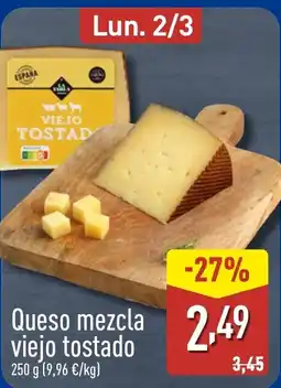 ALDI Queso mezcla viejo tostado oferta