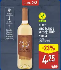 ALDI BLUME Vino blanco verdejo DOP Rueda oferta