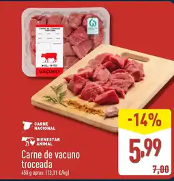 ALDI Carne de vacuno troceada oferta