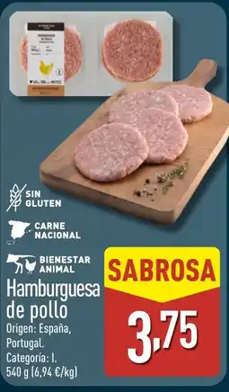 ALDI Hamburguesa de pollo oferta
