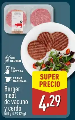 ALDI Burger meat de vacuno y cerdo oferta