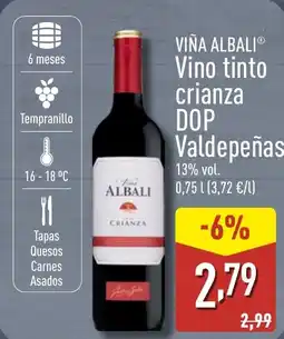 ALDI VIÑA ALBALI Vino tinto crianza DOP Valdepeñas oferta