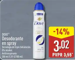 ALDI DOVE Desodorante en spray oferta