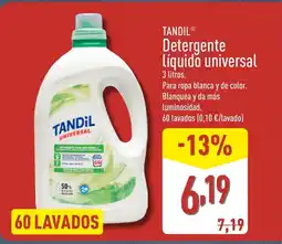 ALDI TANDIL Detergente líquido universal oferta