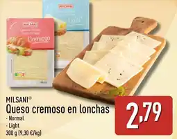 ALDI MILSANI Queso cremoso en lonchas oferta