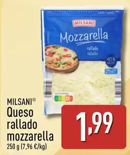 ALDI MILSANI Queso rallado mozzarella oferta