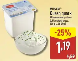 ALDI MILSANI Queso quark oferta