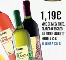 Claudio Ifa eliges - vino de mesa tinto, blanco o rosado oferta