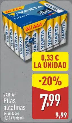 ALDI VARTA Pilas alcalinas oferta