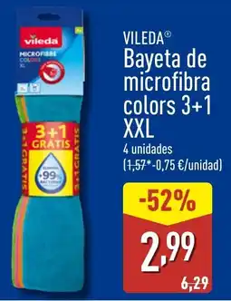 ALDI VILEDA Bayeta de microfibra colors 3+1 XXL oferta