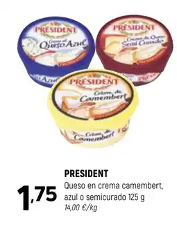 Coviran PRESIDENT Queso en crema camembert, azul o semicurado oferta