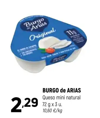 Coviran BURGO DE ARIAS Queso mini natural oferta