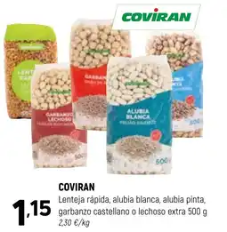 Coviran COVIRAN Lenteja rápida, alubia blanca, alubia pinta, garbanzo castellano o lechoso extra oferta