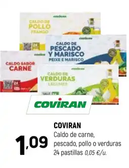 Coviran COVIRAN Caldo de carne, pescado, pollo o verduras 24 pastillas oferta