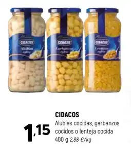 Coviran CIDACOS Alubias cocidas, garbanzos cocidos o lenteja cocida oferta